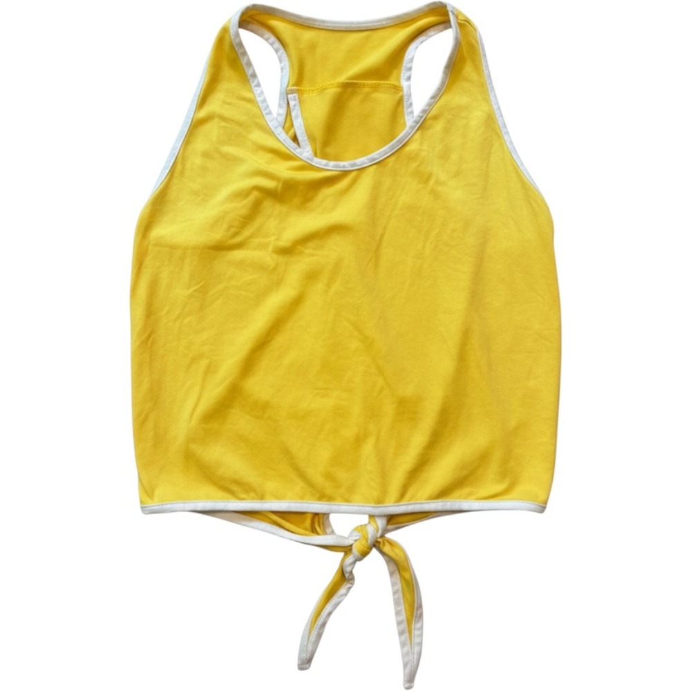 Five Dancewear Girls Yellow Tie Back Racerback Tank Top YXL Activewear
